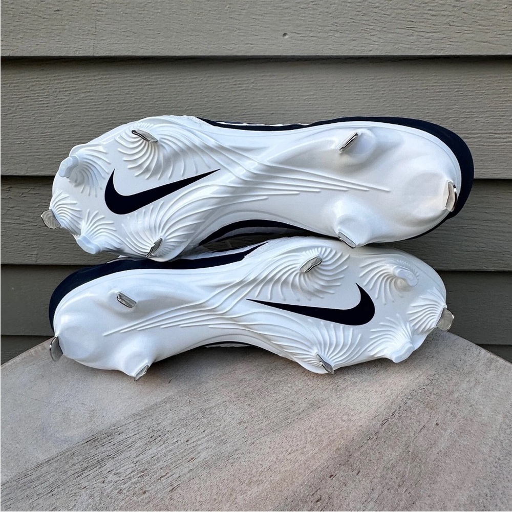 Nike Alpha Huarache NXT White & Navy Metal‎ Men’s Baseball Cleats Sz 7.5 - Picture 8 of 8